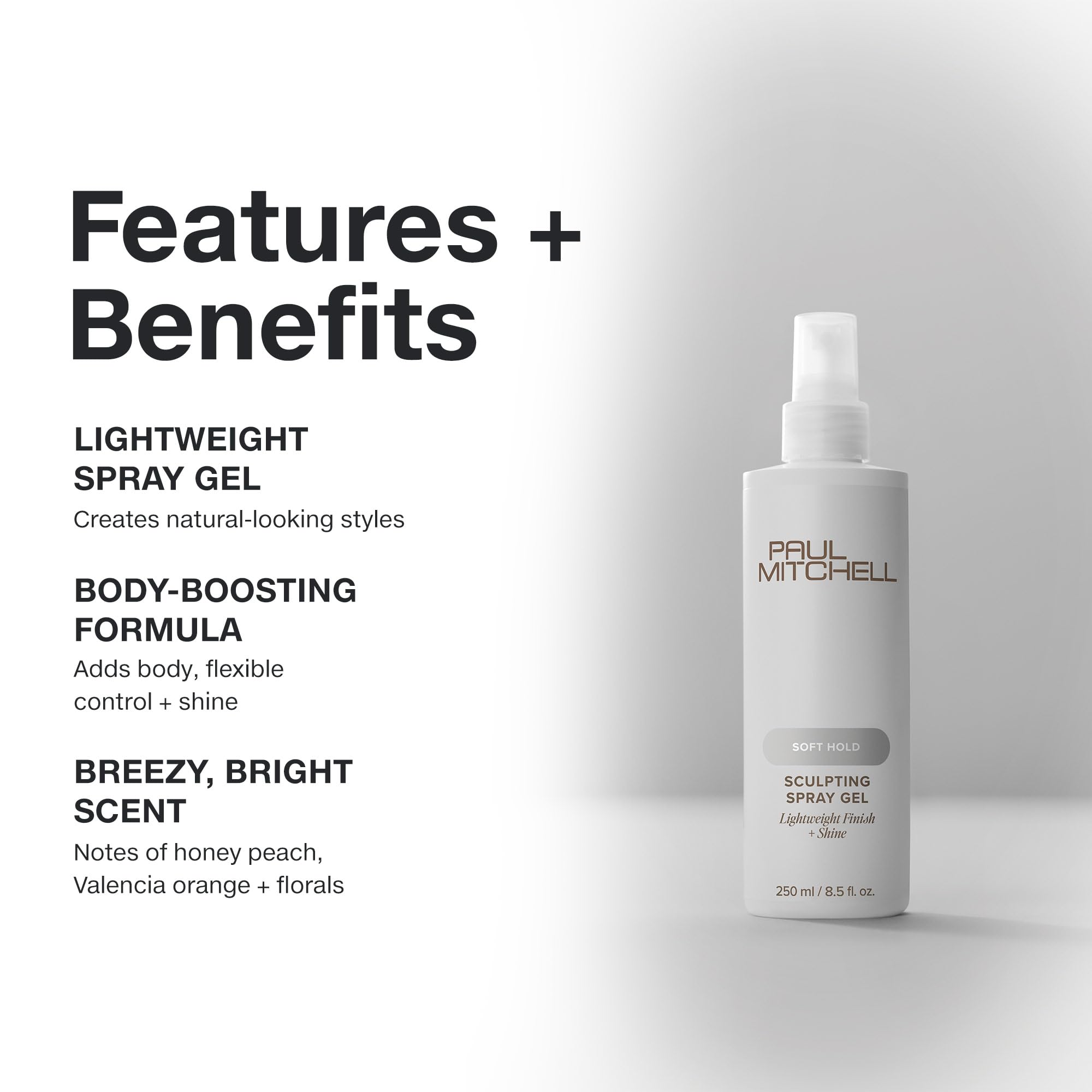 Paul Mitchell Soft Sculpting Spray Gel on defined curls for a soft finish