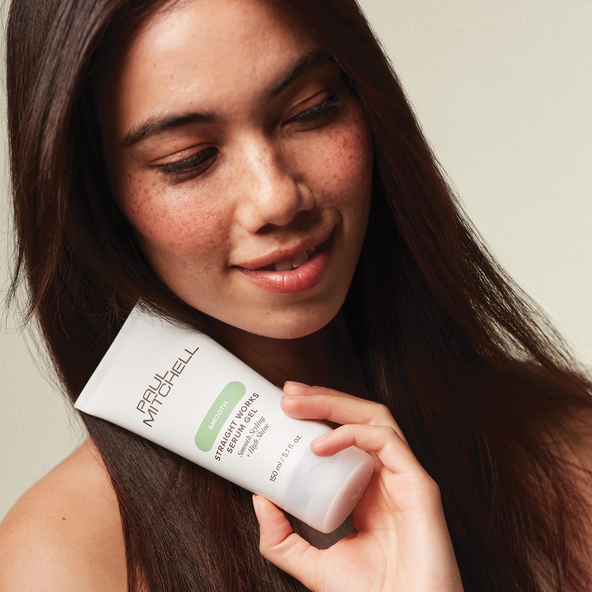 Paul Mitchell Straight Works Gel on textured hair appears smooth and manageable