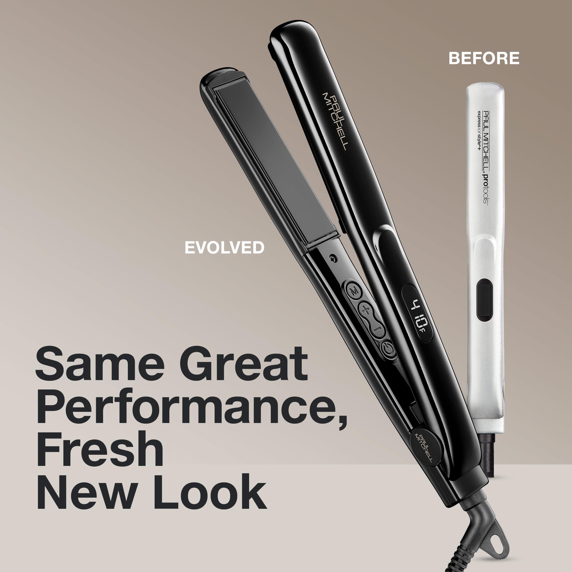 Paul Mitchell Style+ ceramic plates show even heat for smooth, frizz control styling.