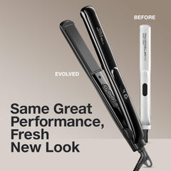 Paul Mitchell Style+ ceramic plates show even heat for smooth, frizz control styling.