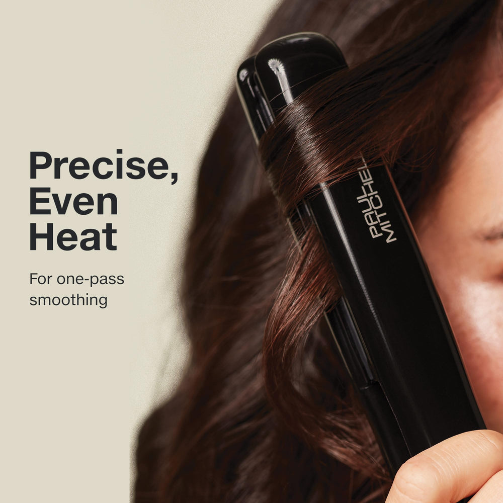 Paul Mitchell Style+ rounded barrel supports straightening and curling without creases.