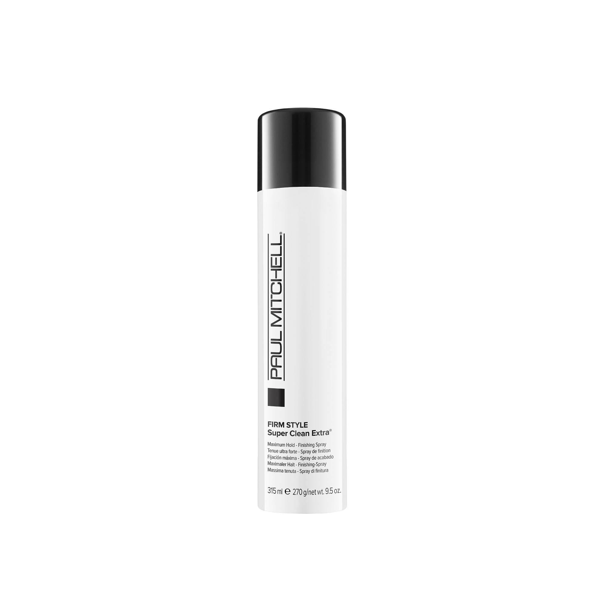 Paul Mitchell Super Clean Extra Hairspray fast-drying bottle for quick styling