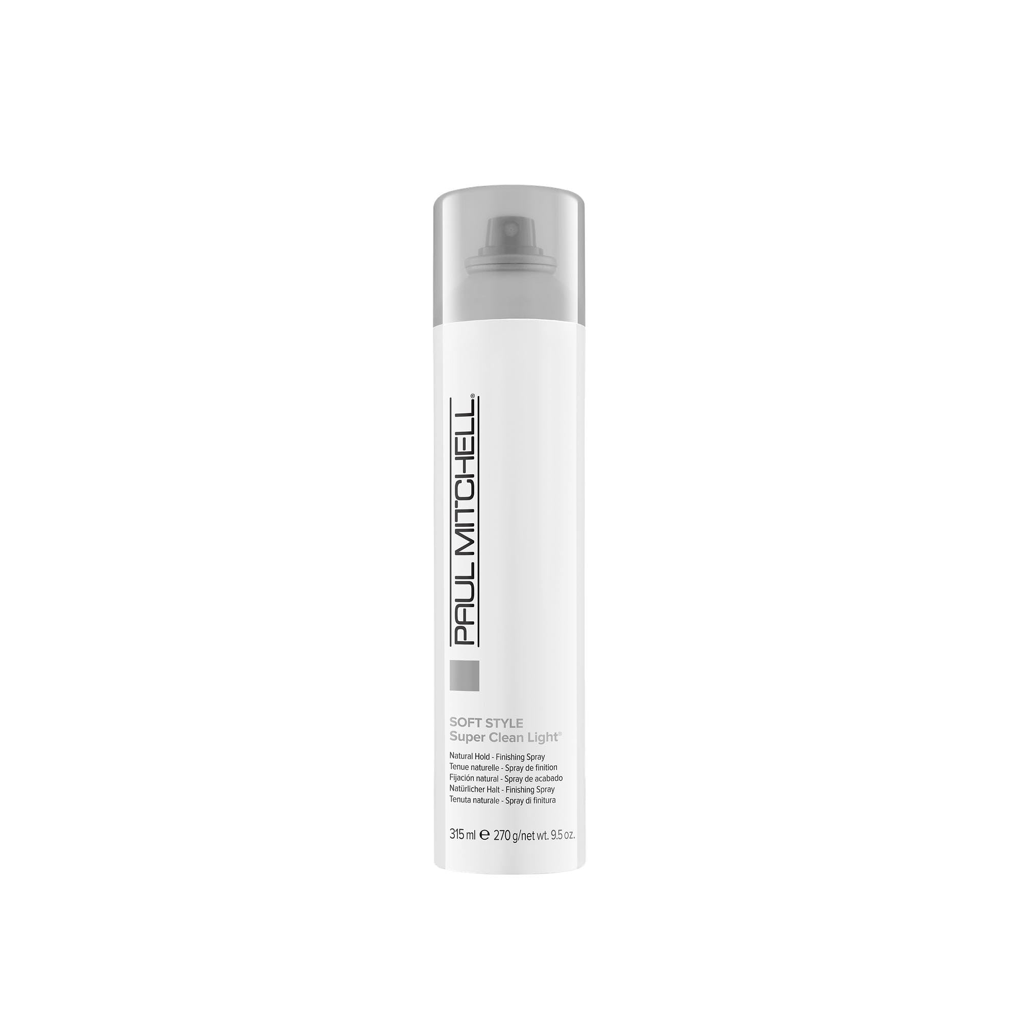 Paul Mitchell Super Clean Light Hairspray packaging highlights lightweight hold for fine hair