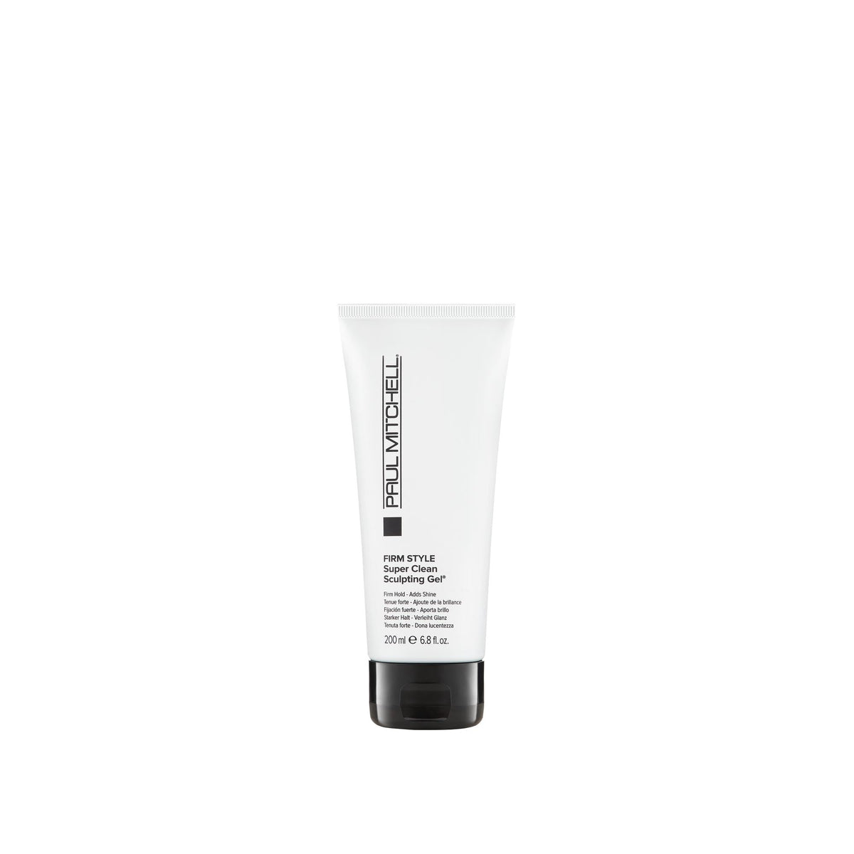 Paul Mitchell Super Clean Sculpting Gel bottle shows firm hold for lasting style.