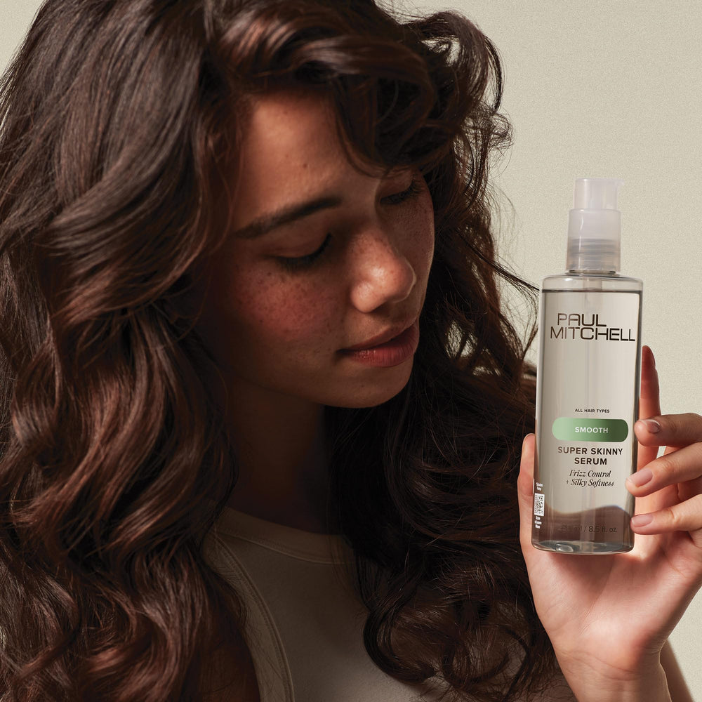Paul Mitchell Serum uses lightweight silicones to coat strands