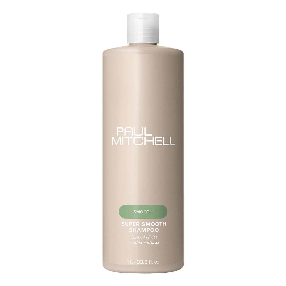 Paul Mitchell Super Smooth Shampoo bottle front for frizz control.