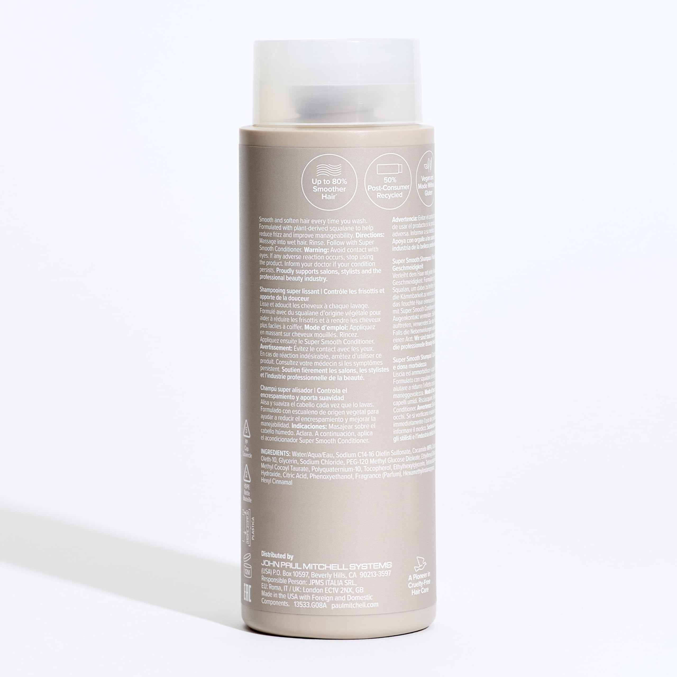 Paul Mitchell Super Smooth eco-friendly packaging with recycled content.