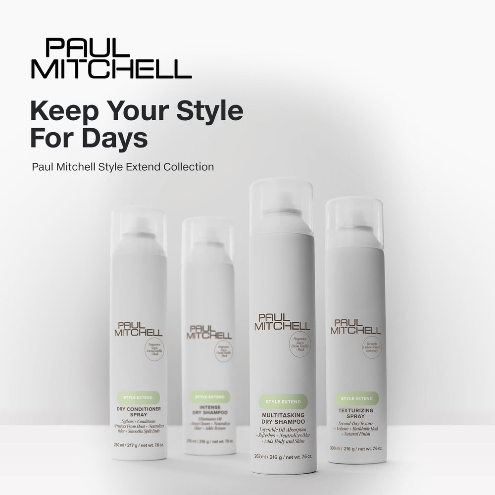 Paul Mitchell Texturizing Spray close-up highlighting floral-amber fragrance.