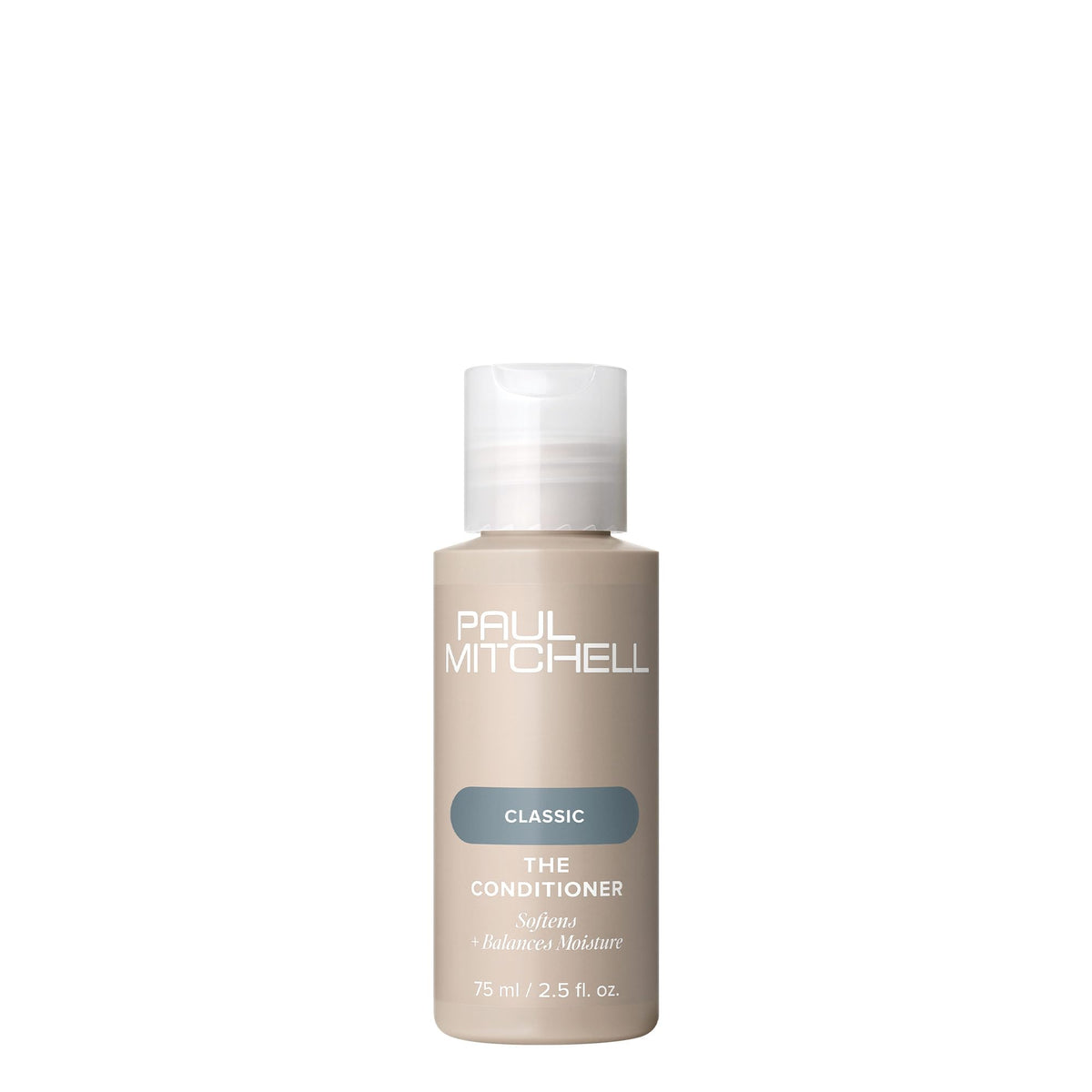 Paul Mitchell The Conditioner bottle closeup, lightweight leave-in hydration for all hair types.