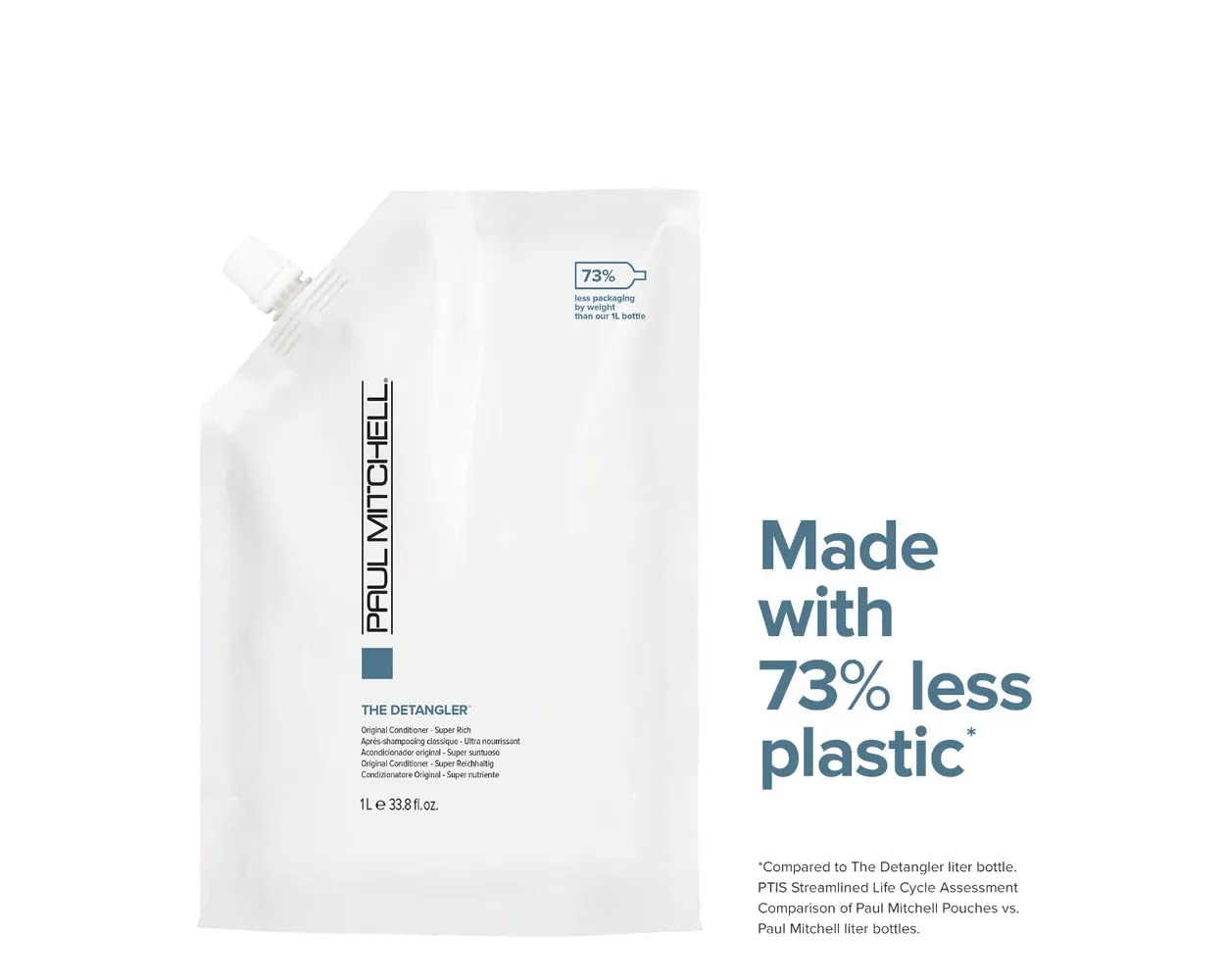 Paul Mitchell The Detangler bottle pour captures easy distribution for detangling.