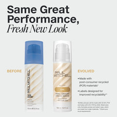 Defined curls on model using Twirl Around cream serum.