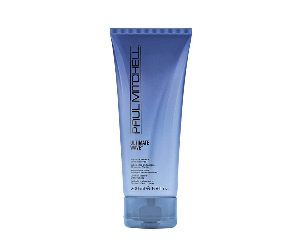 Paul Mitchell Ultimate Wave bottle close-up highlighting the lightweight gel for curly hair