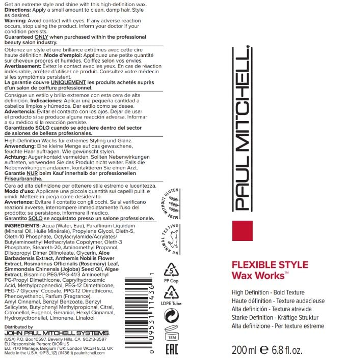Paul Mitchell Wax Works styling routine image highlights versatile all-hair-type use.