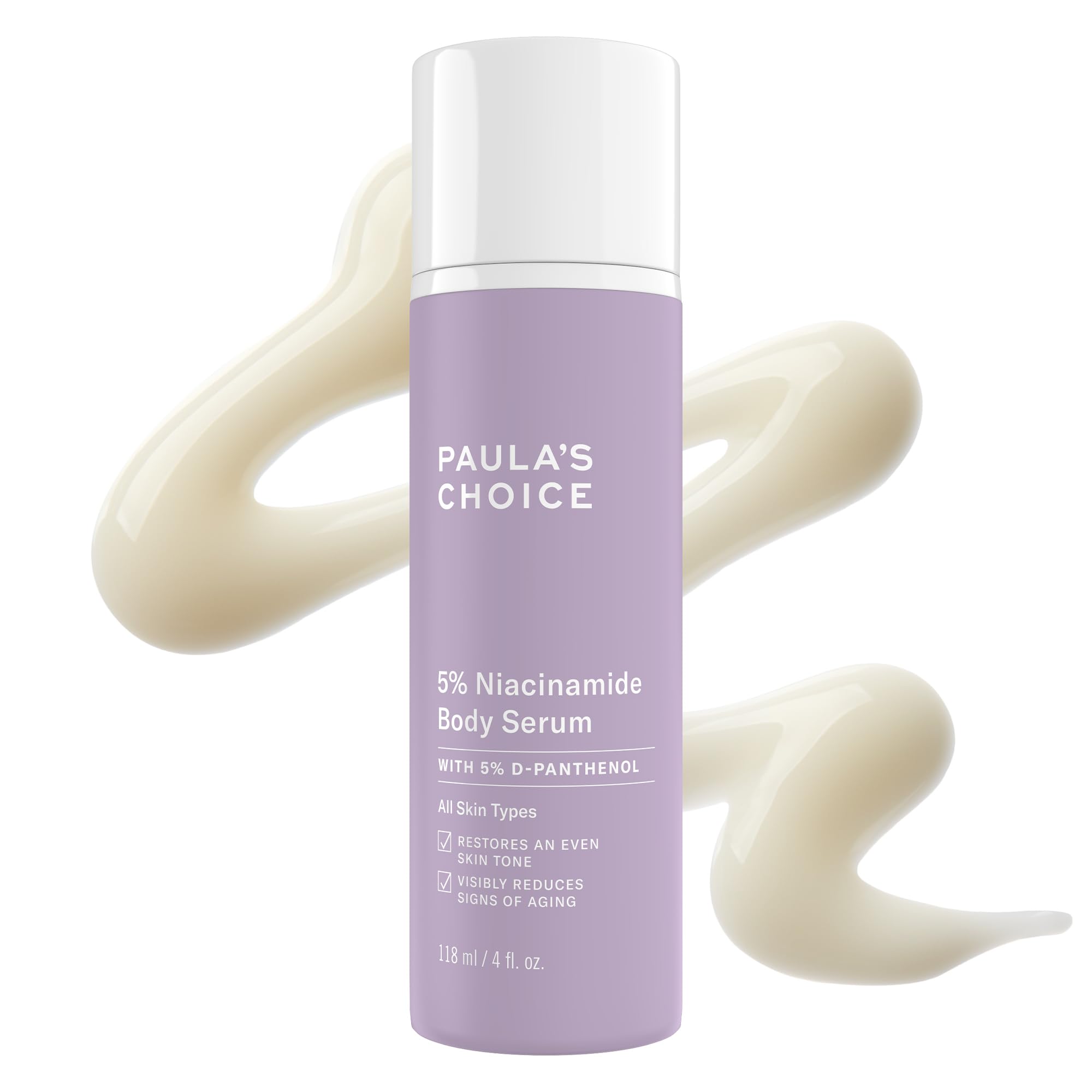 Paula's Choice Niacinamide body treatment bottle for balanced hydration and tone.