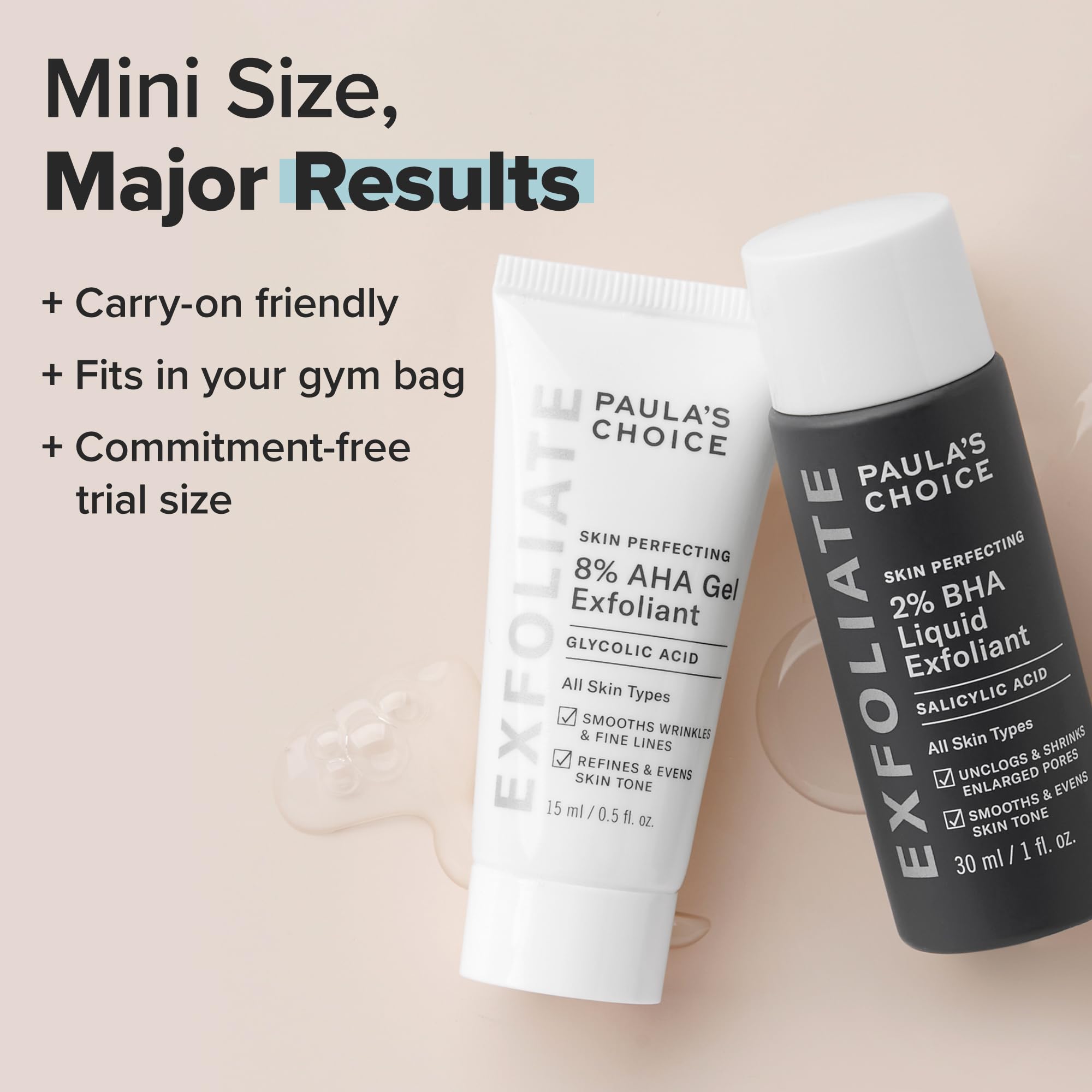 Paula's Choice BHA Liquid texture closeup emphasizing silky, lightweight feel.
