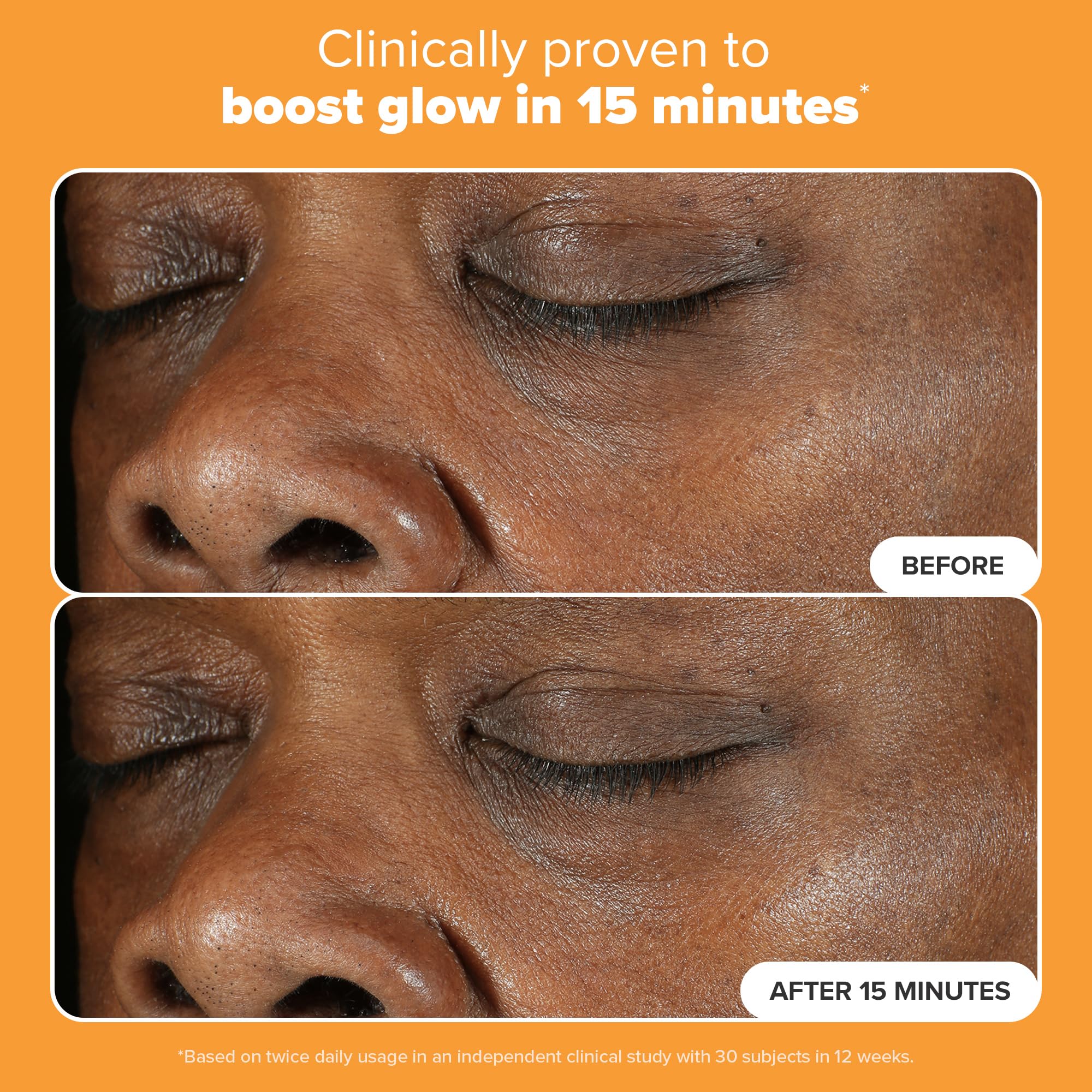 Paula's Choice BOOST C15 serum glow after use closeup