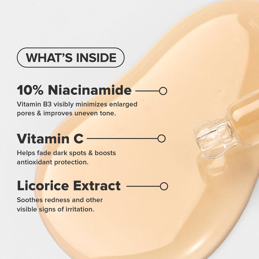 Paula's Choice BOOST niacinamide serum in hand shows lightweight, hydrating texture.