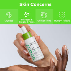 Paula's Choice BOOST serum packaging highlights fragrance-free, cruelty-free formulation.