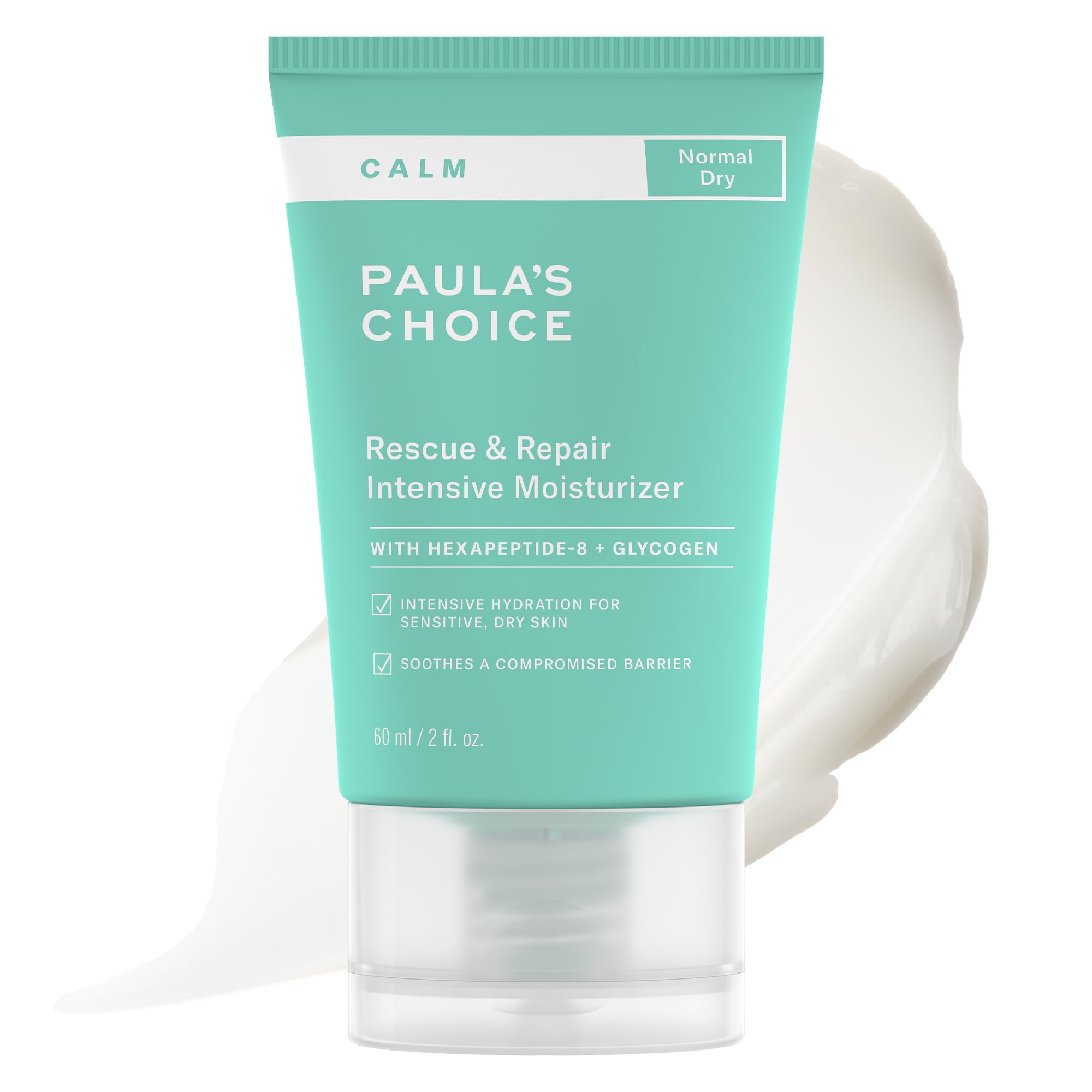 Paula's Choice CALM Intensive moisturizer bottle showing fragrance free hydration for sensitive skin