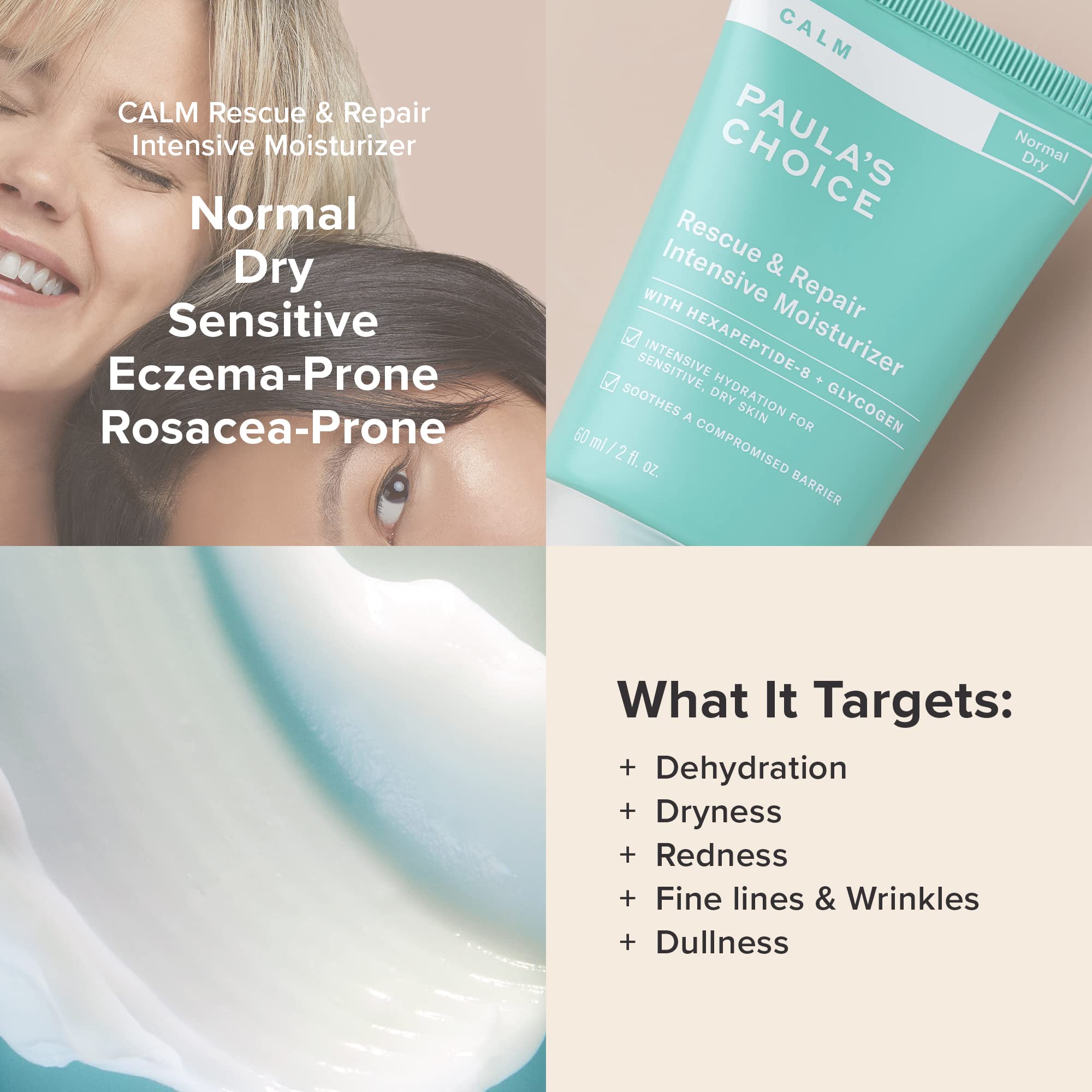 Evening routine with Paula's Choice CALM moisturizer after cleansing