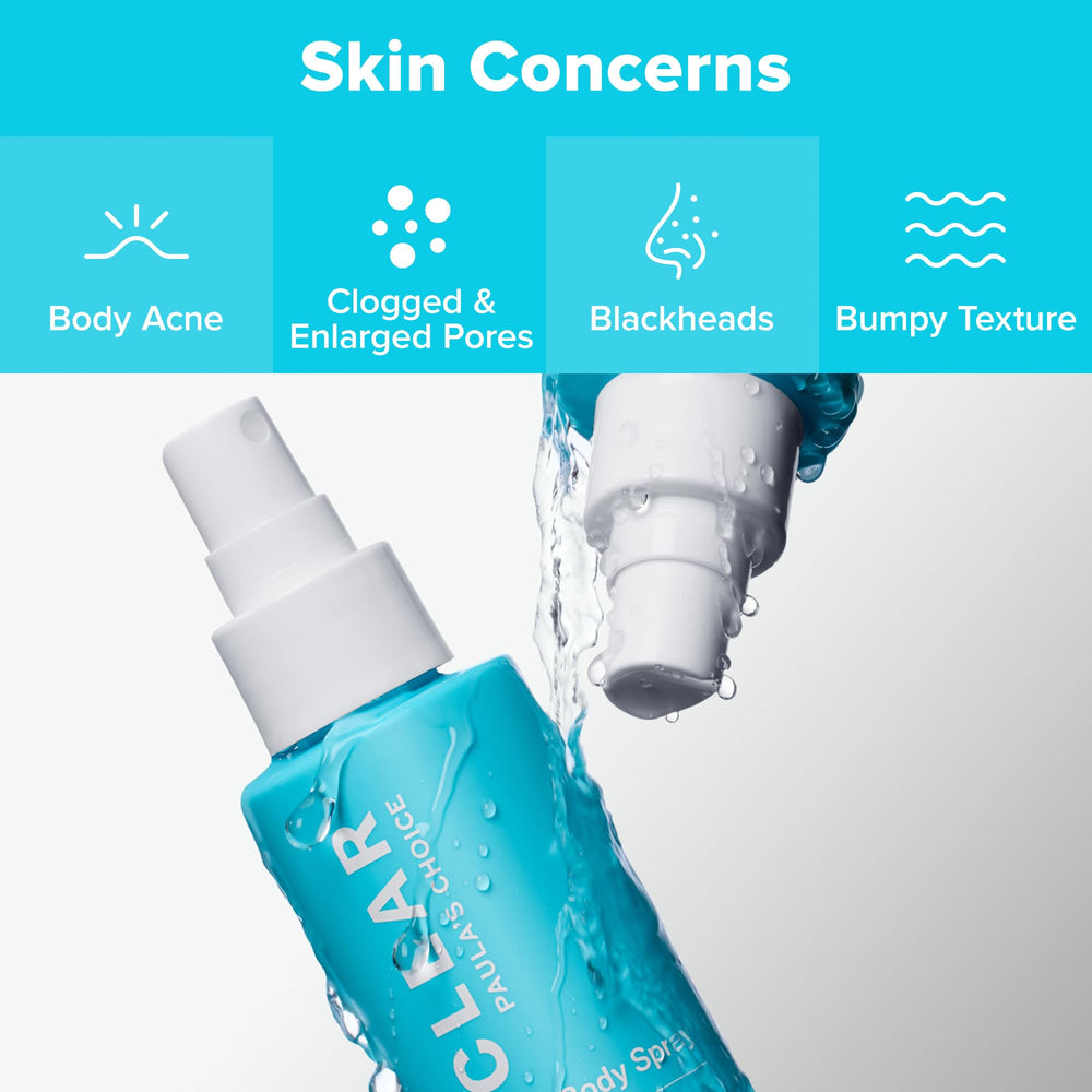 Paula's Choice CLEAR back spray held in hand for daily use.