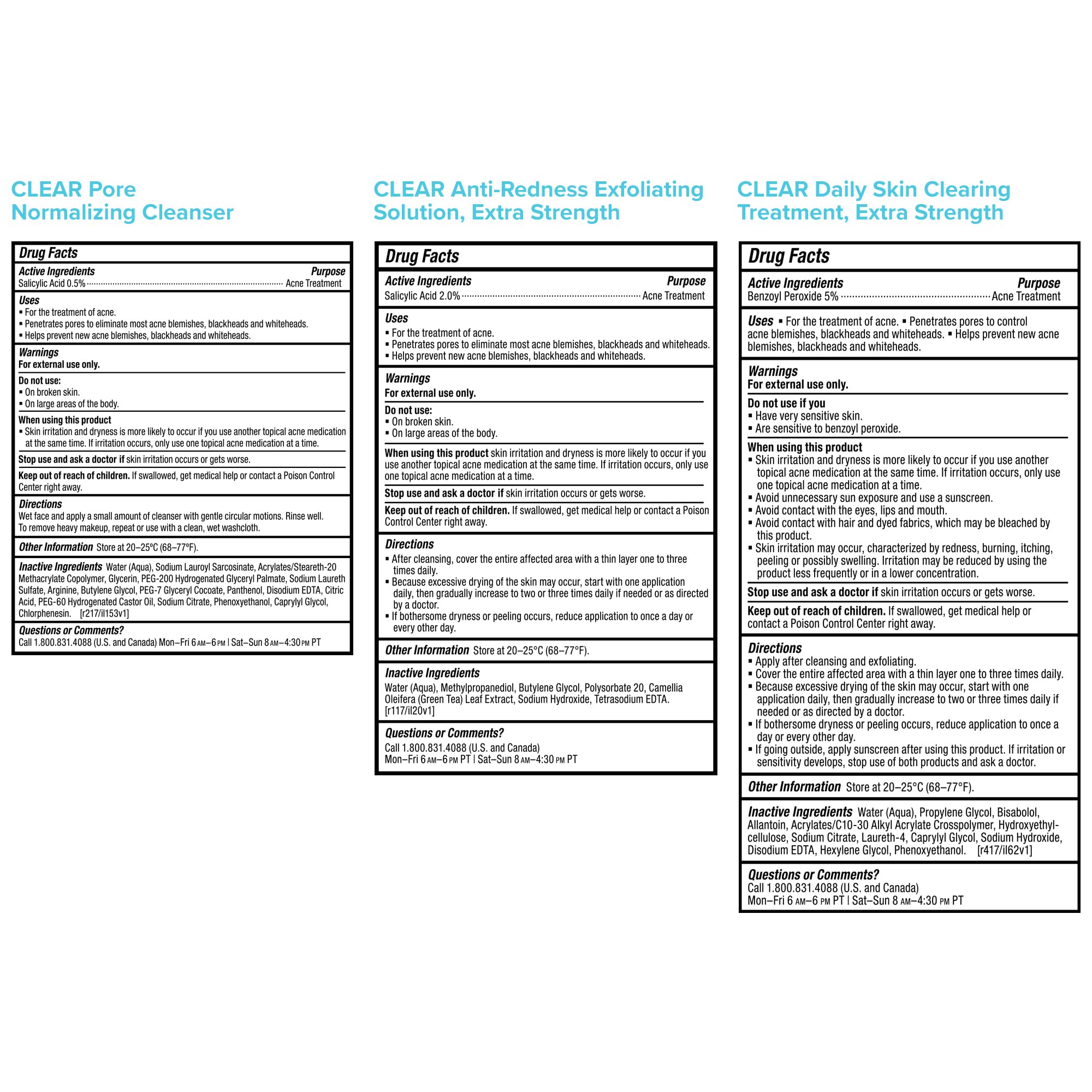 Paula's Choice Clear Extra Strength Acne Kit close-up texture highlights lightweight formulas