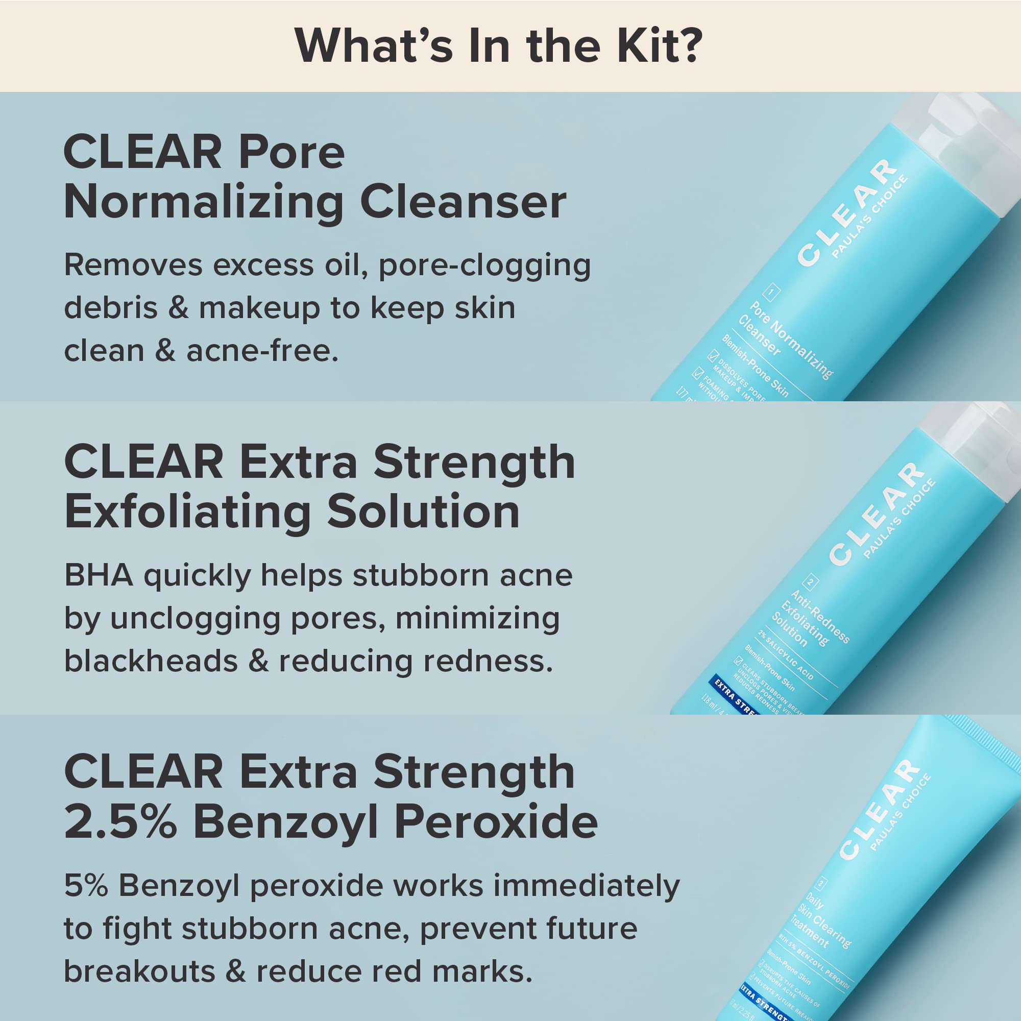 Paula's Choice Clear Extra Strength Acne Kit packaging varies; compact kit for on-the-go skincare