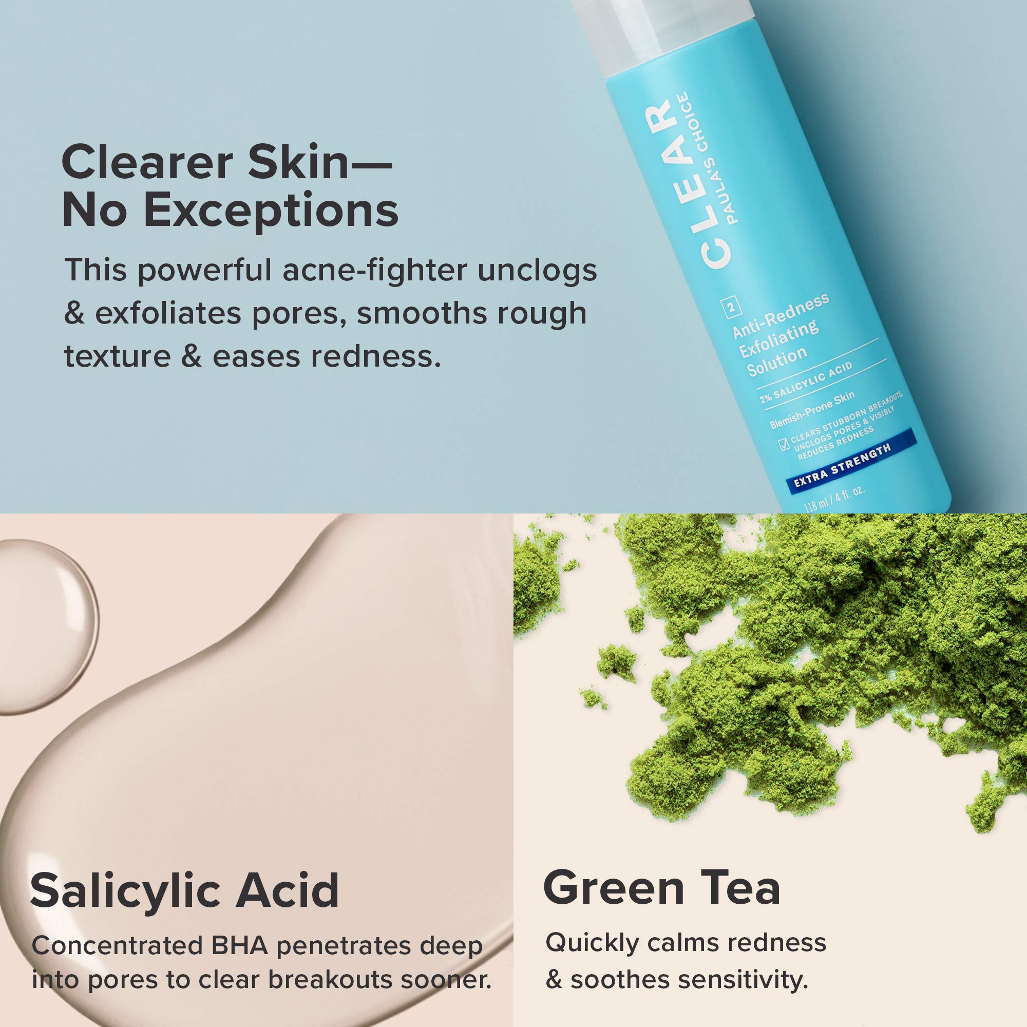 Paula's Choice Clear exfoliator being applied to the face during routine
