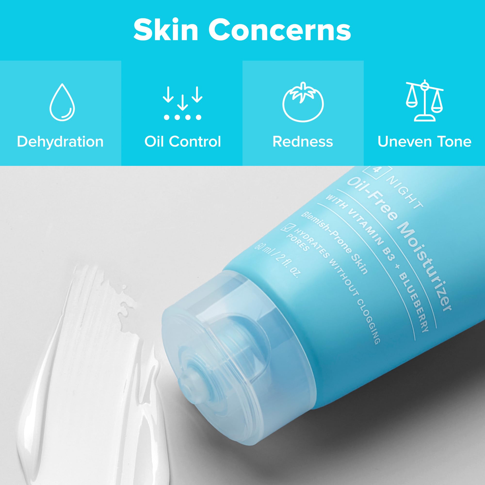 Paula's Choice CLEAR moisturizer texture swirl illustrating light, non-oily finish and comfortable wear.