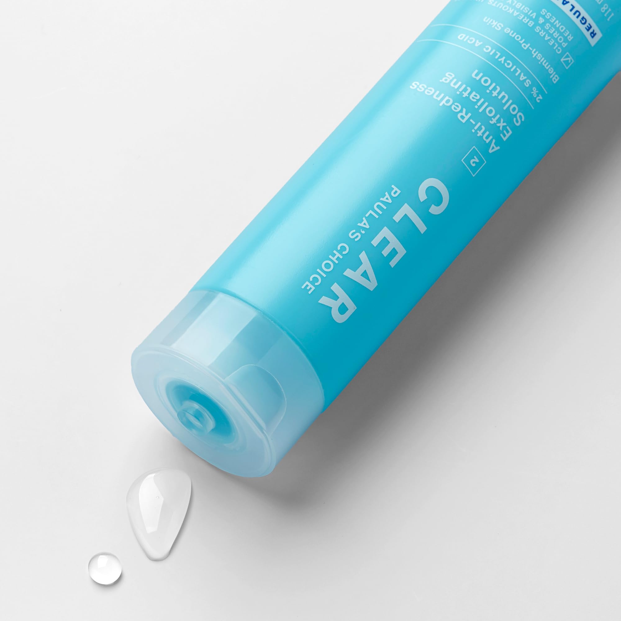 Paula's Choice CLEAR label closeup highlights fragrance-free formula for sensitive skin.