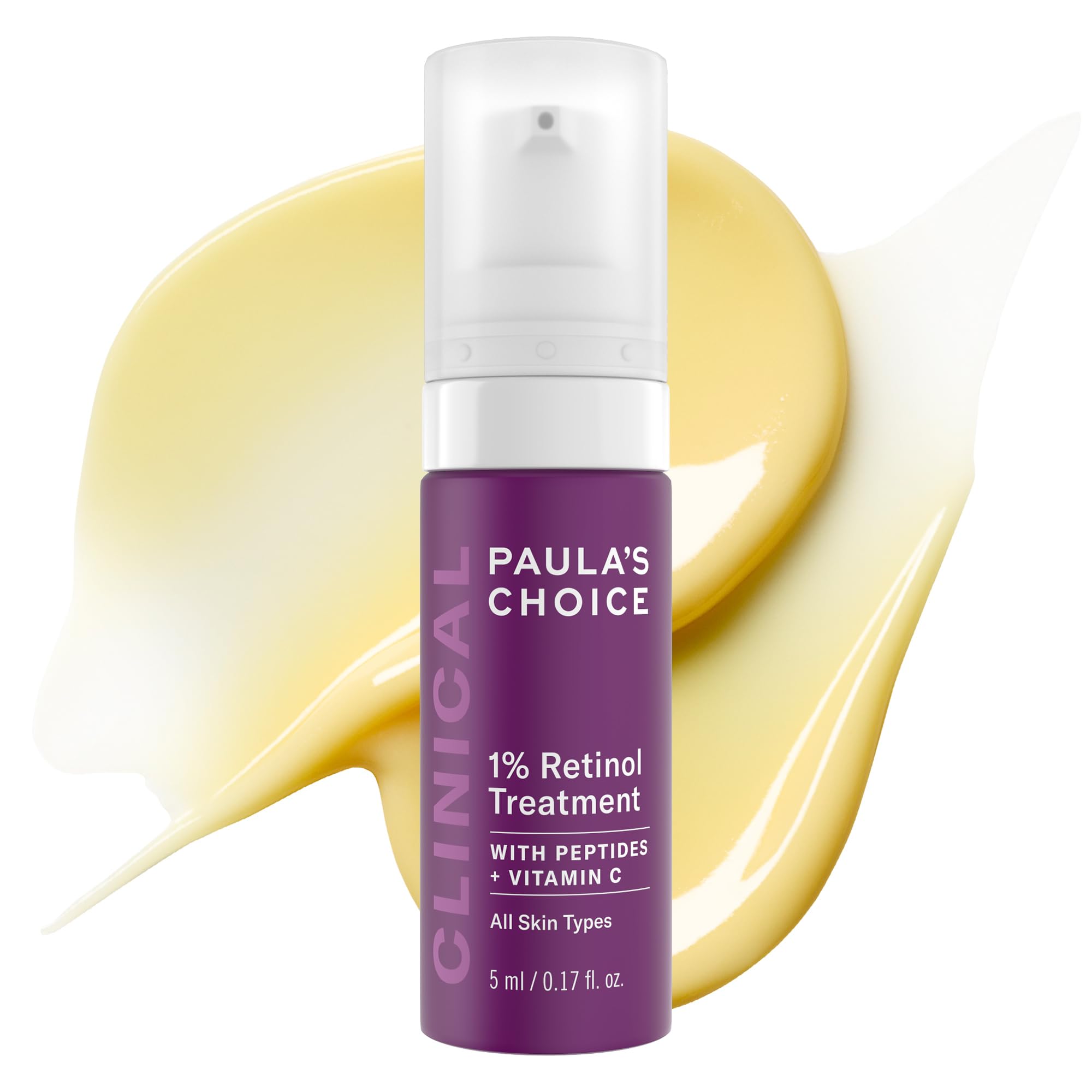 Paula's Choice Clinical 1% Retinol bottle close-up highlighting anti-aging benefits