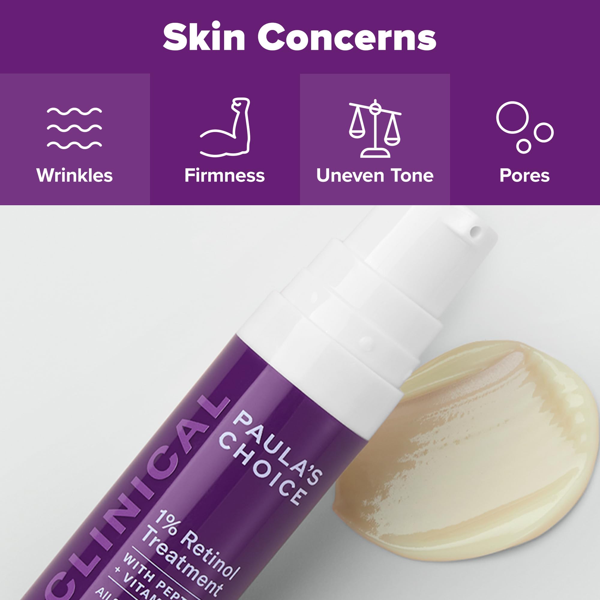 Paula's Choice Clinical 1% Retinol close-up illustrating refined pores