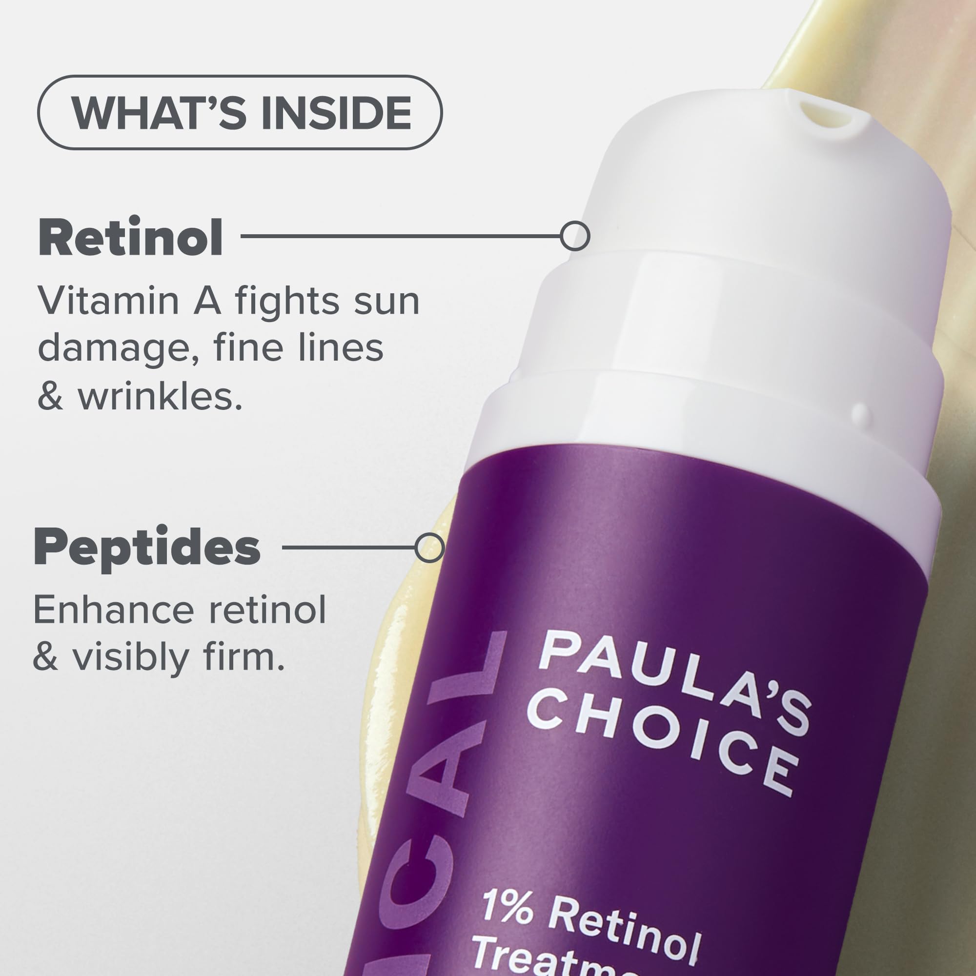 Paula's Choice 1% Retinol nightstand setup suggests an evening skincare ritual.