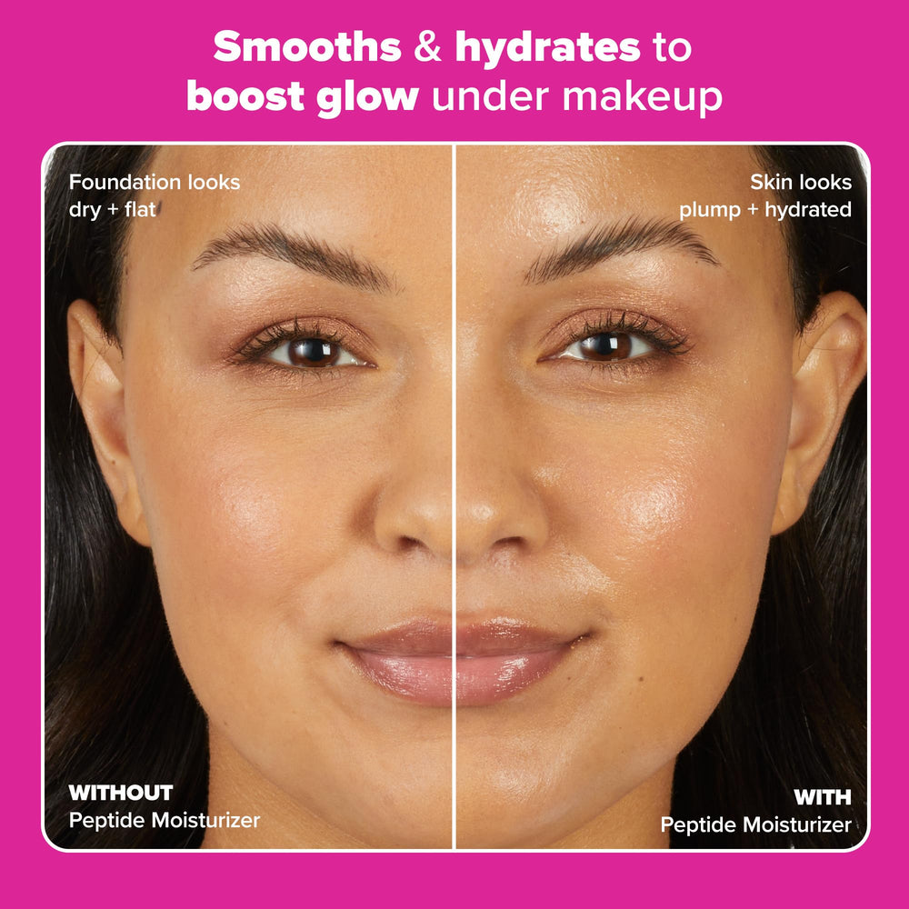 Foundation-friendly satin finish on model's cheek illustrating smooth base for makeup