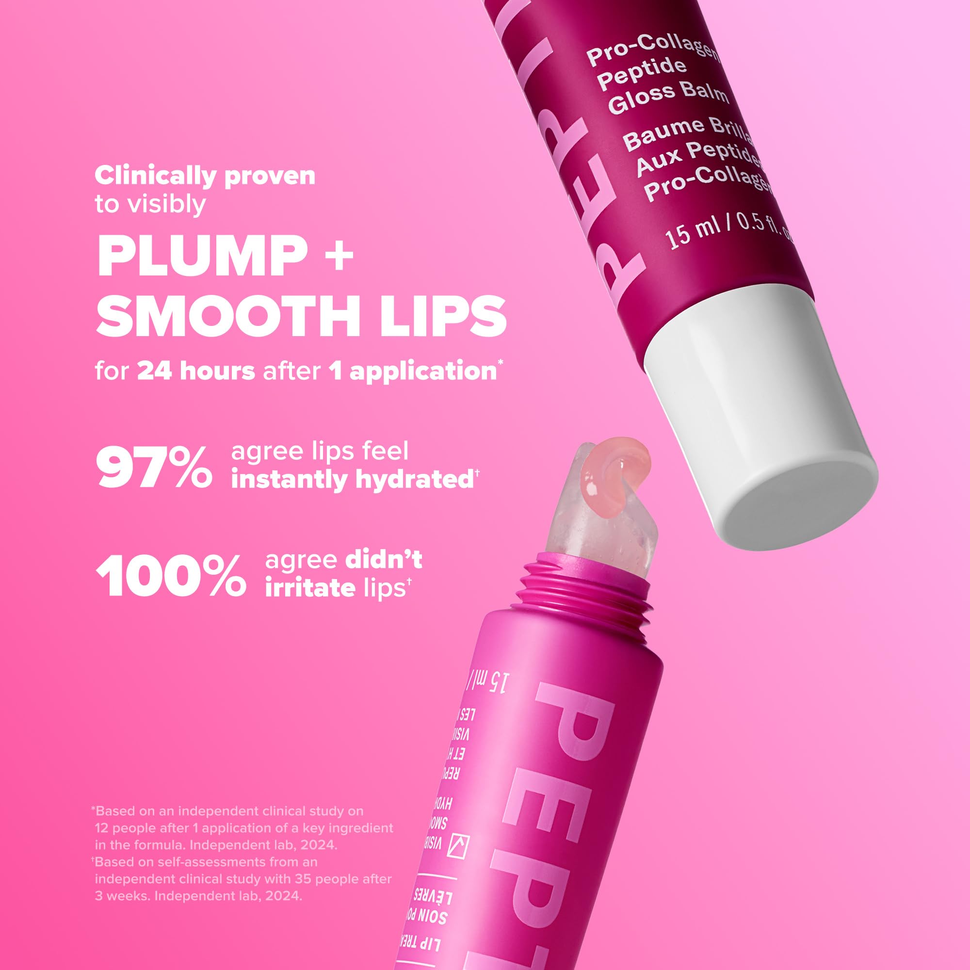 Glossy lip balm applied for a non-sticky, comfortable shine on lips.