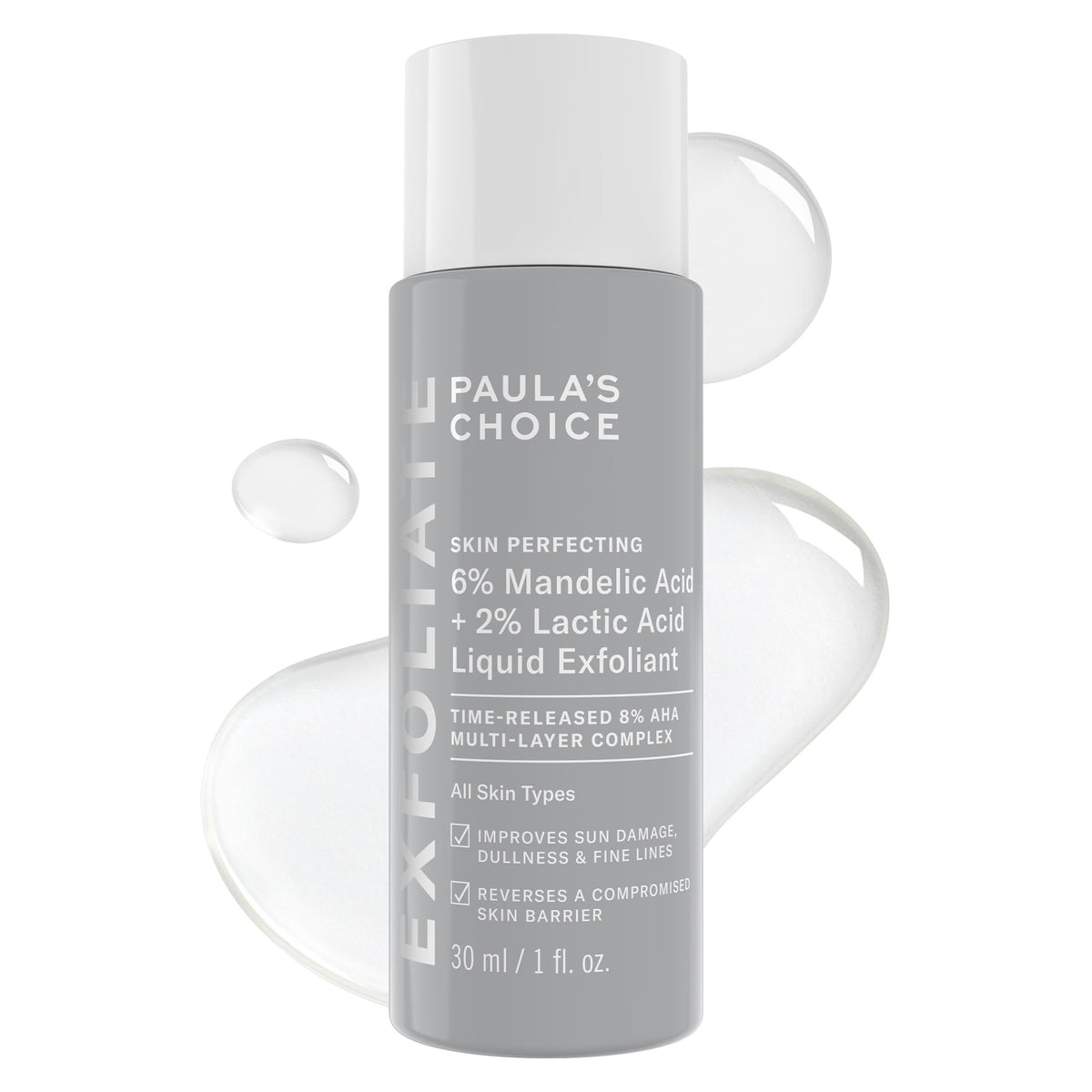 Paula's Choice liquid face exfoliant bottle — gentle daily exfoliation