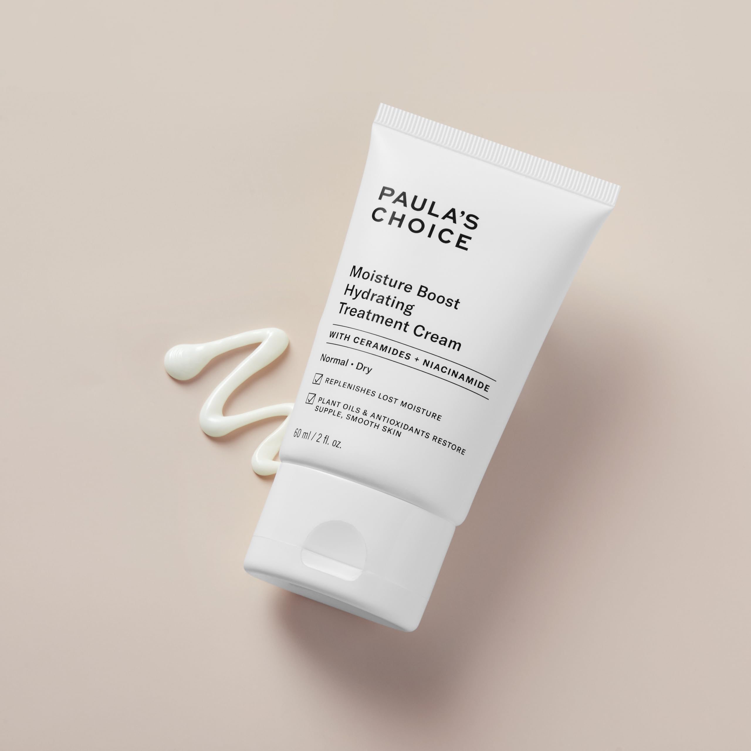 Paula's Choice Moisture Boost on skin demonstrates smooth, comfortable hydration.
