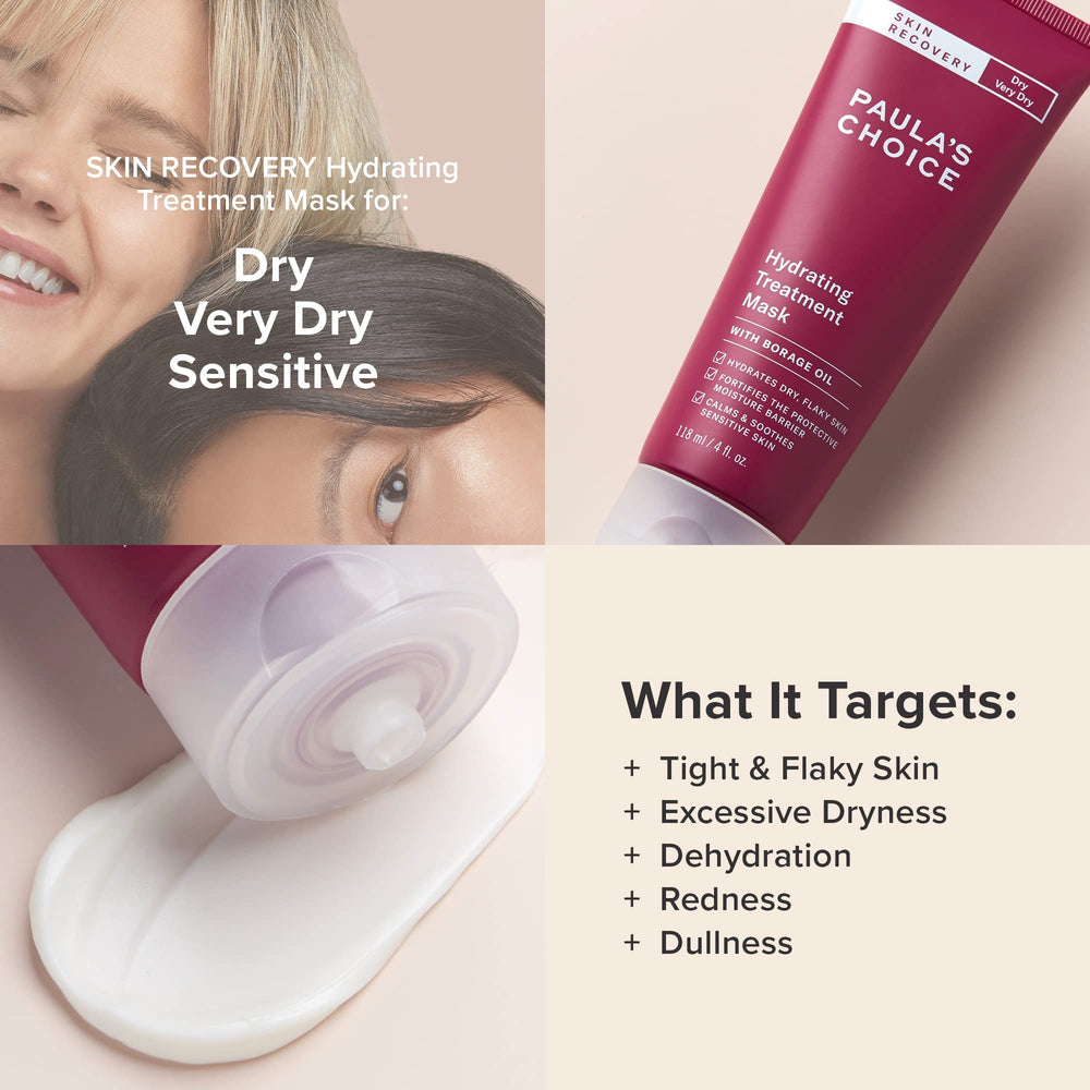 Paula's Choice Hydrating Mask in a nighttime routine scene for dewy skin.