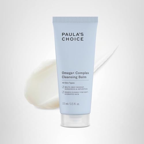 Paula's Choice Omega Complex balm removes makeup, mascara, and sunscreen effectively.