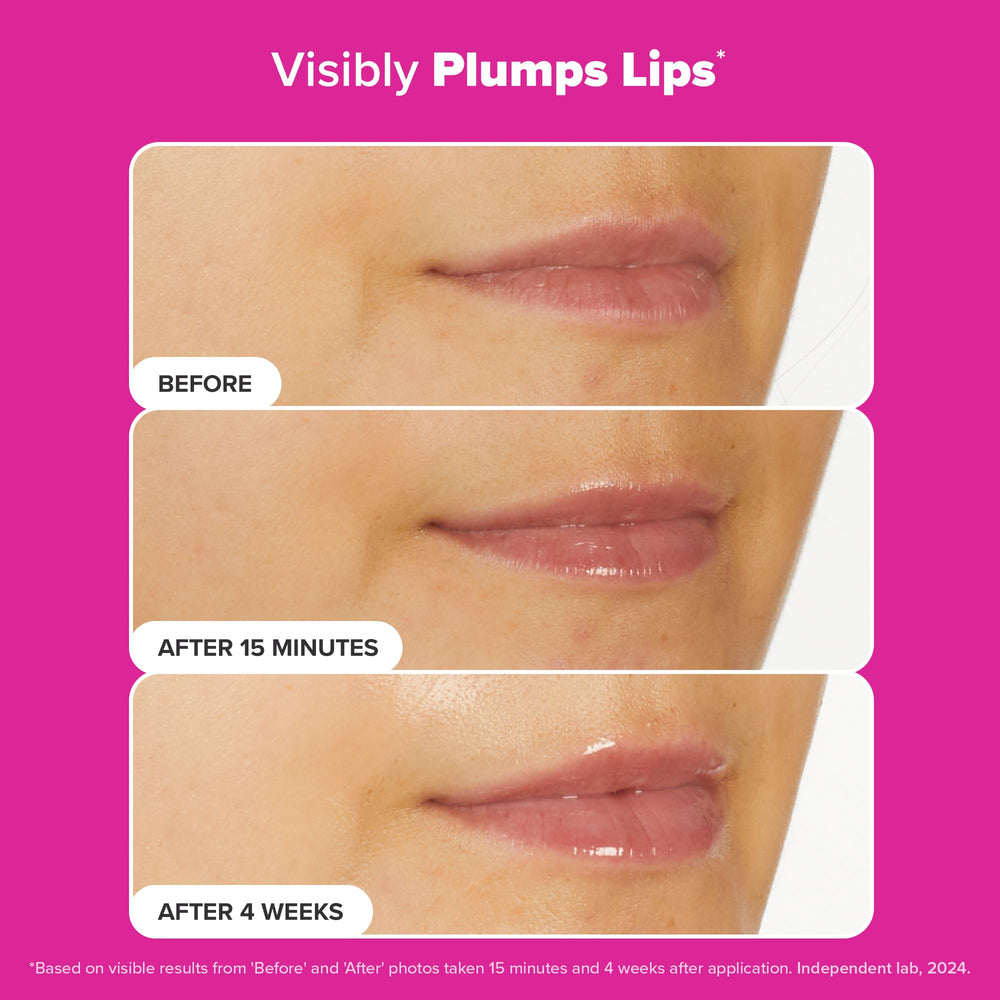 Glossy finish of Paula's Choice Pro-Collagen Peptide Gloss Lip Balm on lips