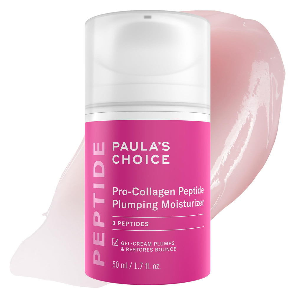 Paula's Choice Pro-Collagen Peptides bottle closeup highlighting peptide support for firmer-looking skin