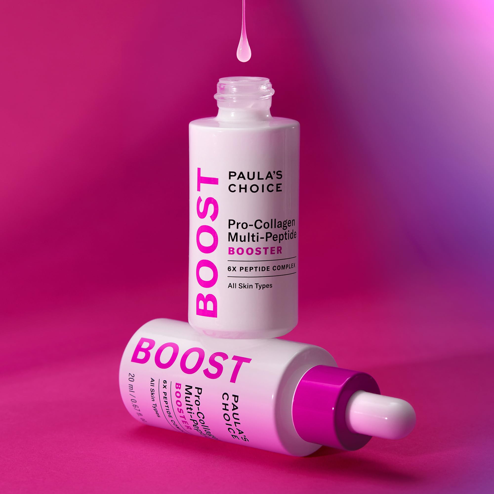 Paula's Choice Pro-Collagen Serum pump in action for easy application.