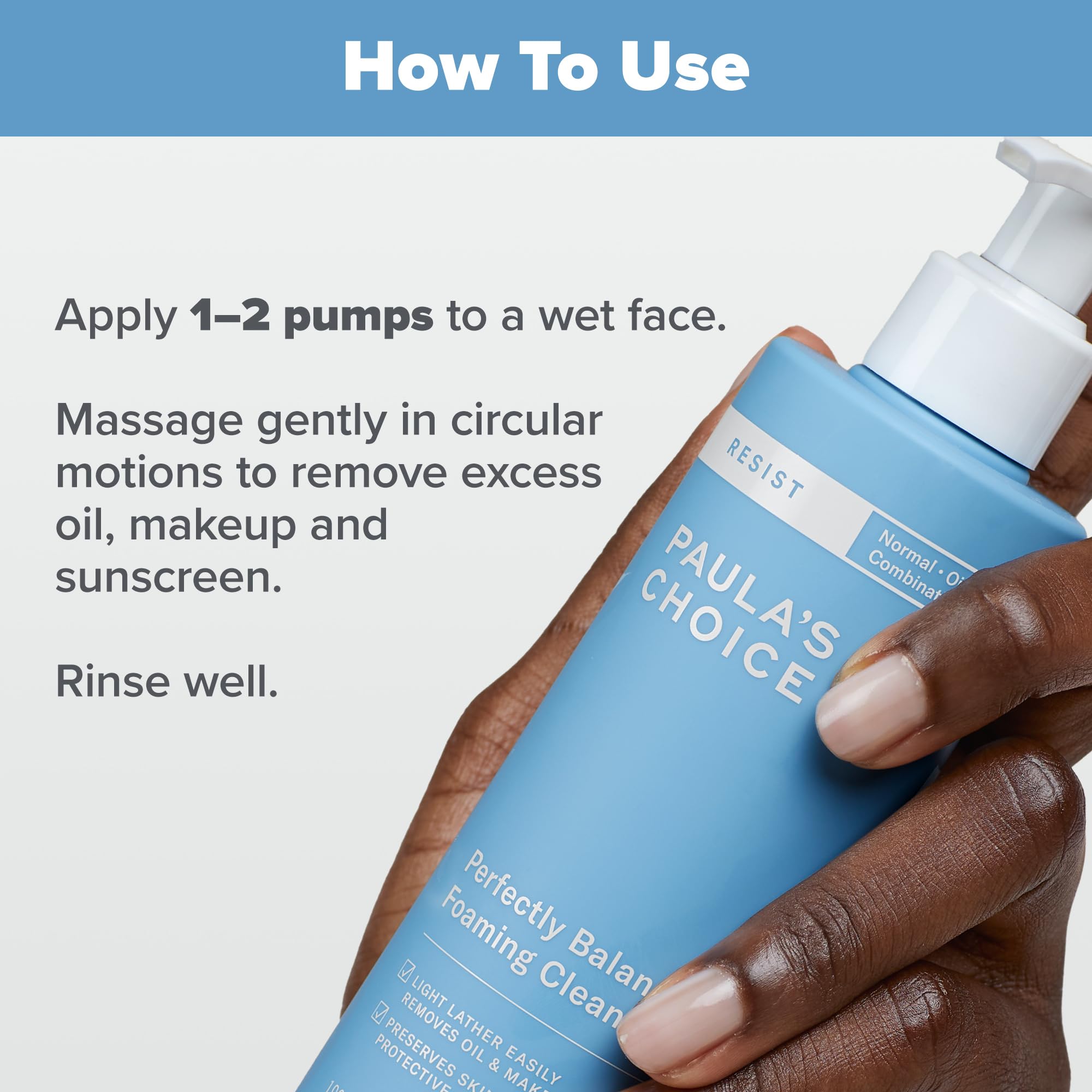 Paula's Choice RESIST balanced cleanser morning routine visual suggests a refreshing wake-up cleanse.