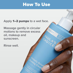 Paula's Choice RESIST balanced cleanser morning routine visual suggests a refreshing wake-up cleanse.
