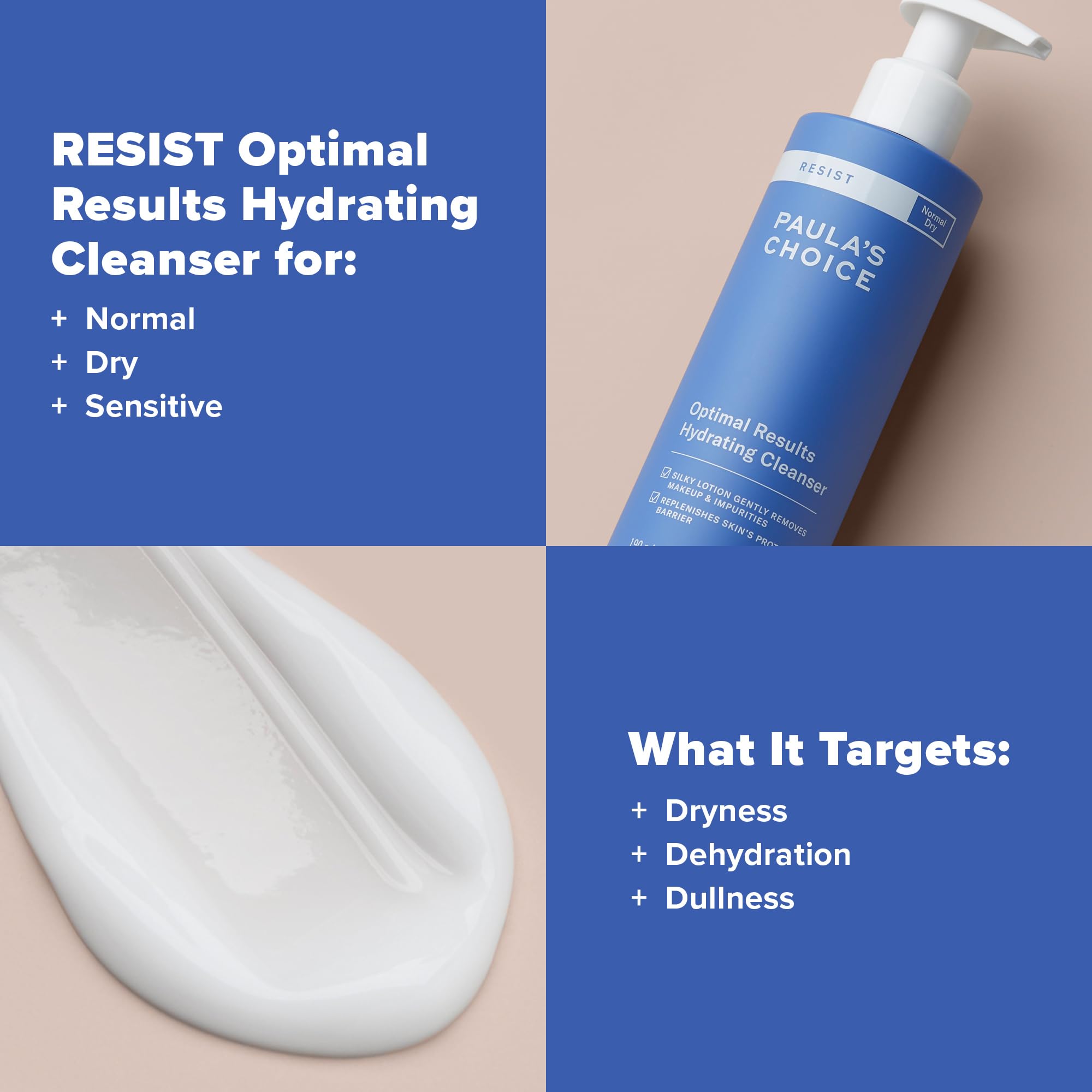 Paula's Choice RESIST hydrating cleanser routine steps for twice-daily use