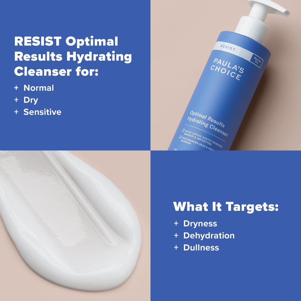 Paula's Choice RESIST hydrating cleanser routine steps for twice-daily use