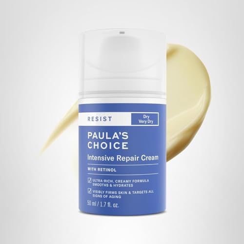 Close-up of Paula's Choice RESIST Intensive Repair Cream jar showing creamy texture