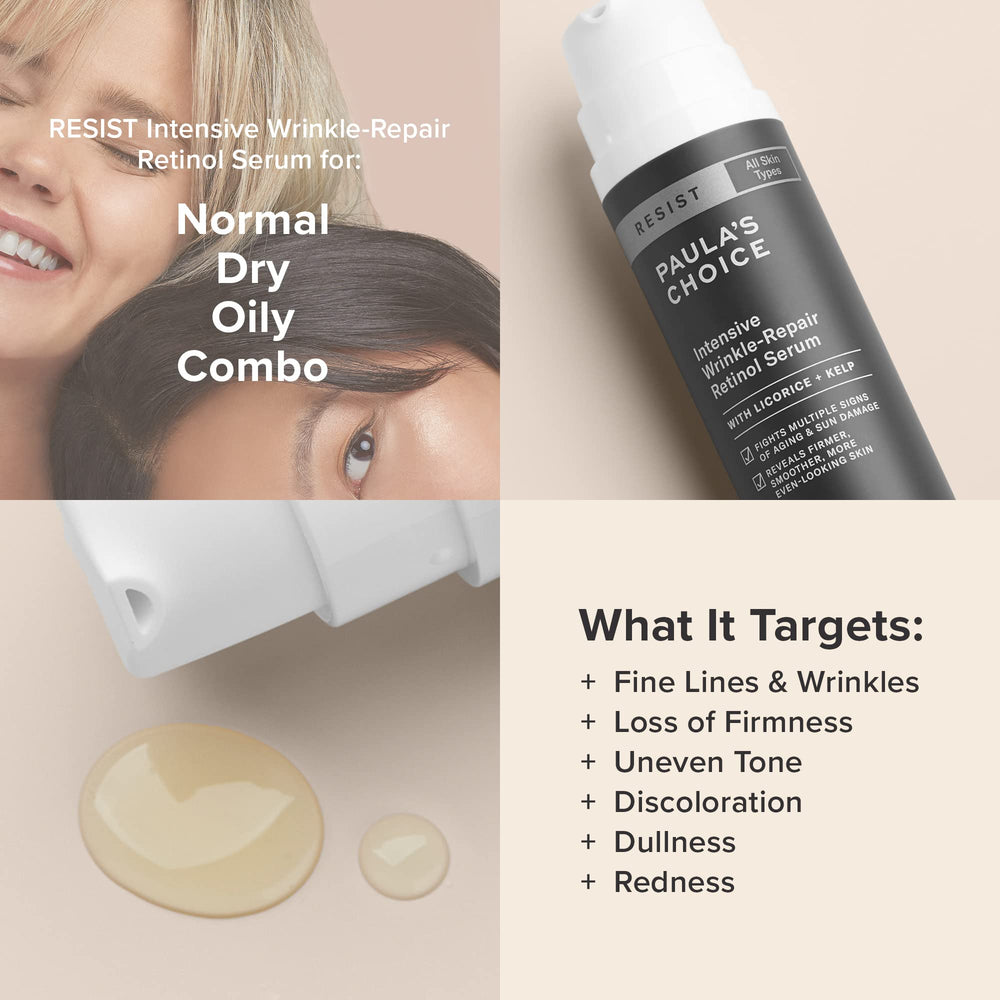 Paula's Choice Resist Intensive Wrinkle-Repair Serum vitamin C brightens and evens tone.