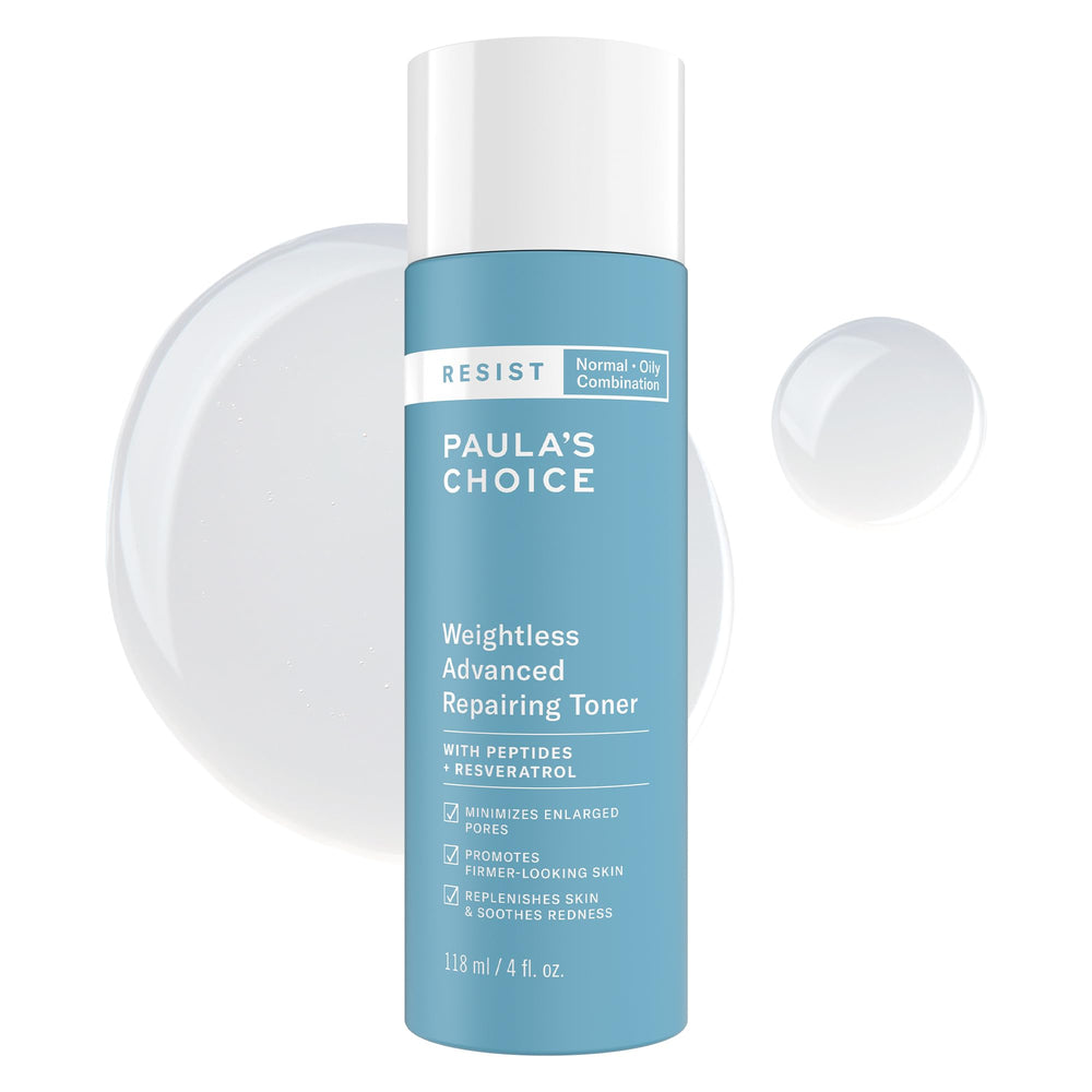 Paula's Choice Resist weightless toner bottle front showing fragrance-free hydration benefits