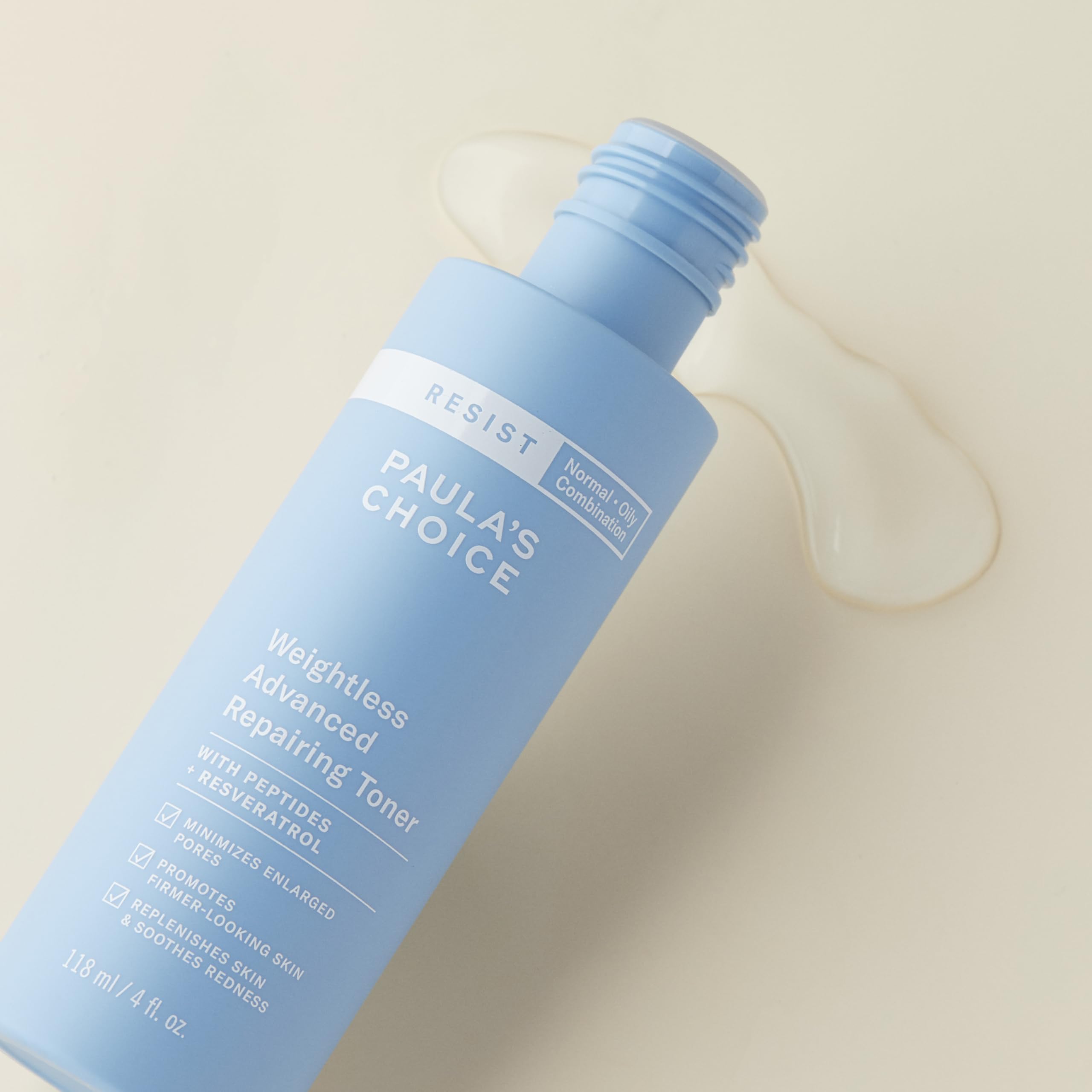 Paula's Choice Resist weightless toner fragrance-free label on bottle